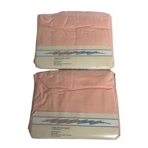 2x JCPenney Coor Forum vintage fitted sheets in TWIN. New